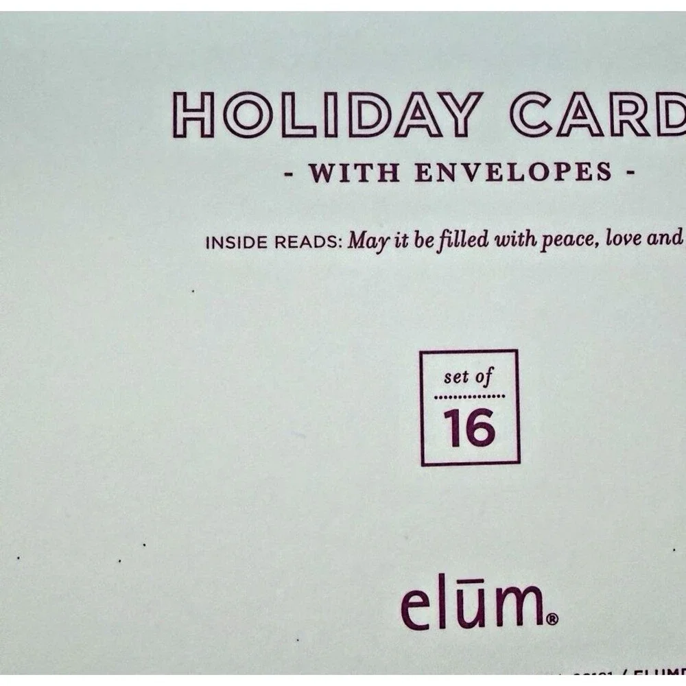 Elum Holiday Christmas Cards and Envelopes Pink Trees Set of 16 Merry Christmas